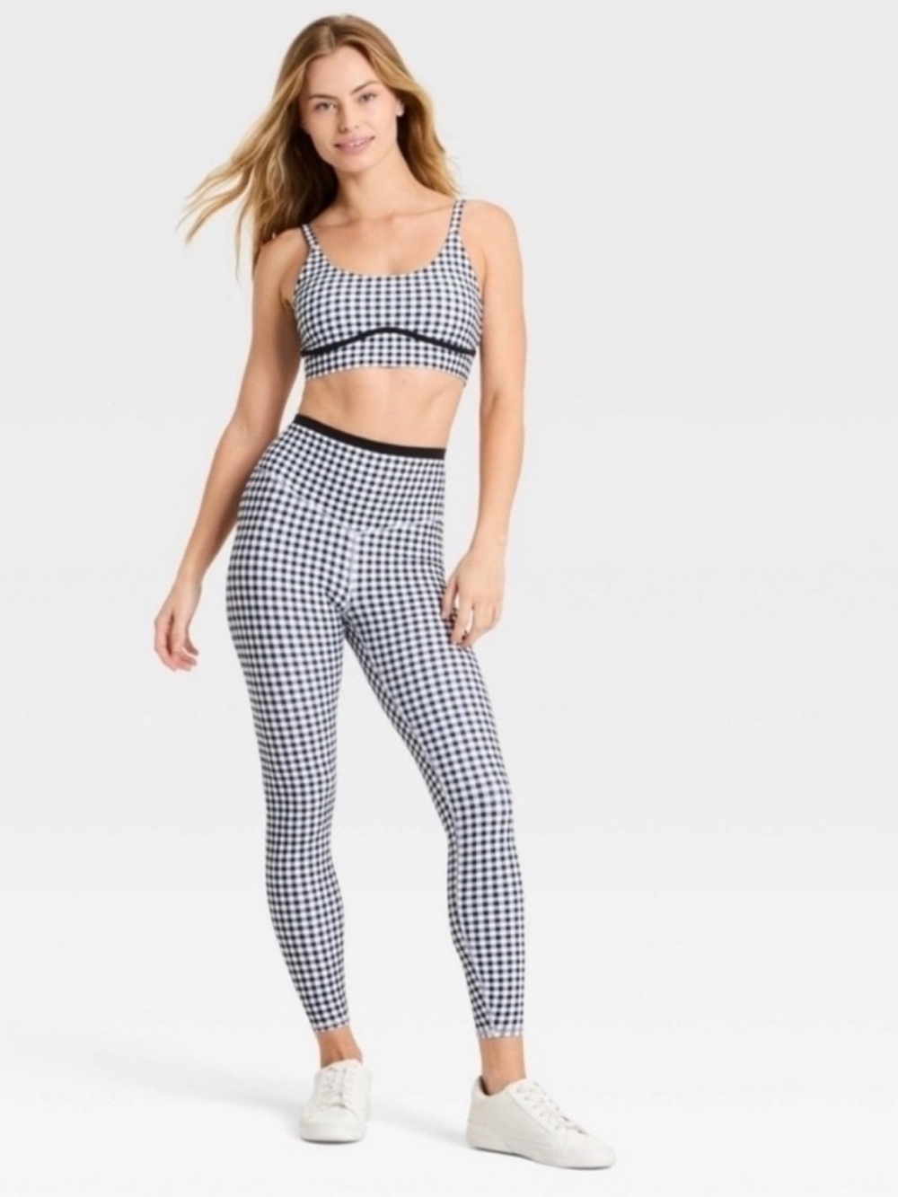 JoyLab Black & White Gingham leggins ( only legg size : XXS •XS